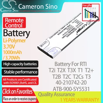 Батерия CameronSino за RTI T2i T2X T3X T1 T2 + T2B T2C T2Cs T3, подходящи за батерии на дистанционното управление RTI 40-210742-20 ATB-1800-SY5530