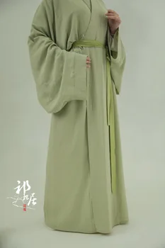 Обикновен Халат Ханфу Оригинална Дреха с големи Ръкави Унисекс Китайското Традиционната Рокля От Памук и лен Китайски Древен Cosplay Костюм
